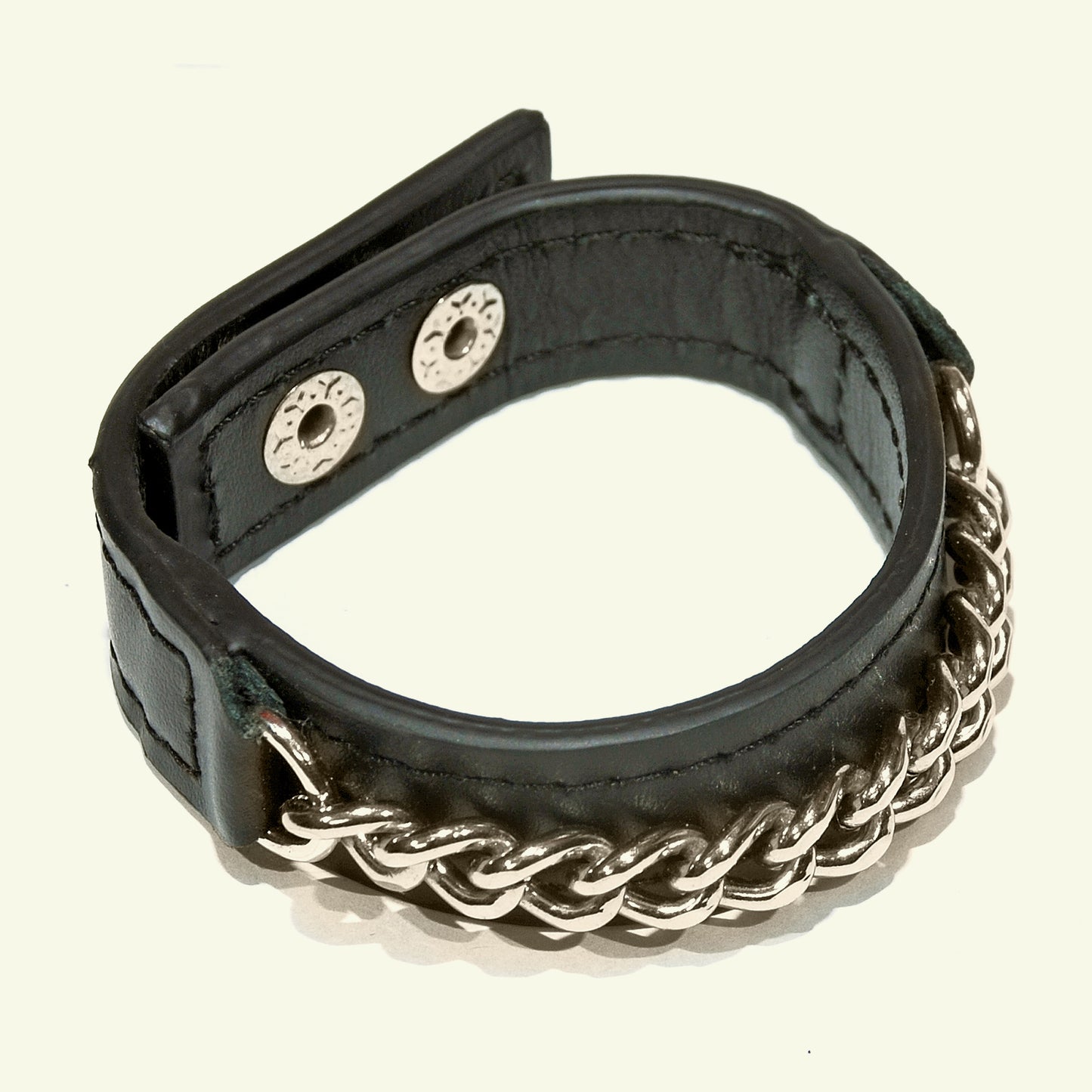 Bracelet en cuir de veau "Black #00000"