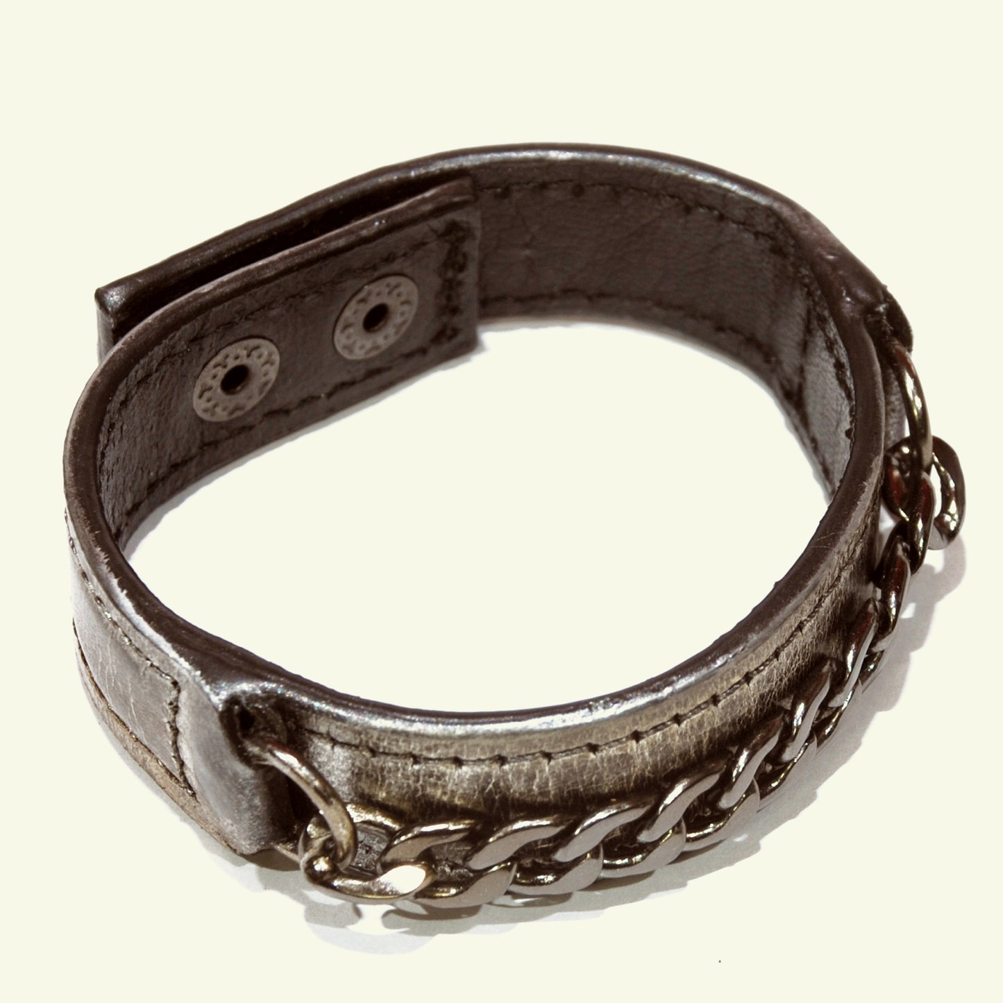 Bracelet en cuir de veau aérographié "Warm Metal"