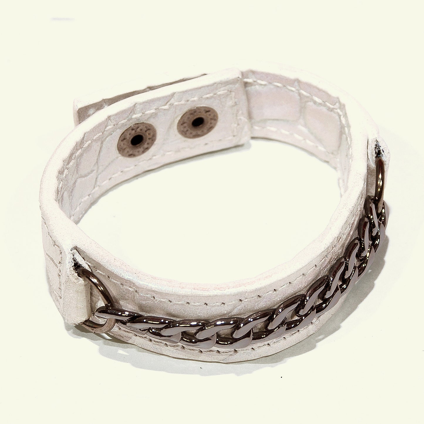 Bracelet en cuir de veau aérographié "Croco Pearl"