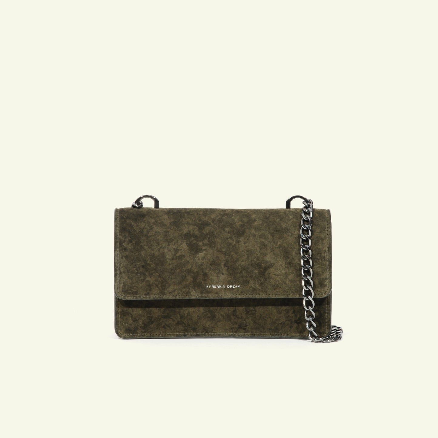 Brenda bag in airbrushed suede "Green stains"