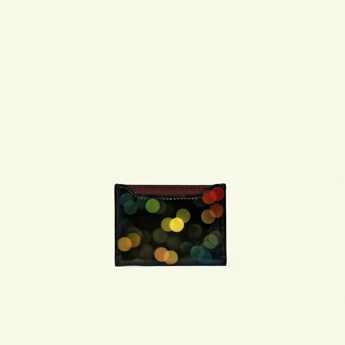 Card holder in airbrushed calfskin "Blurred Lights"