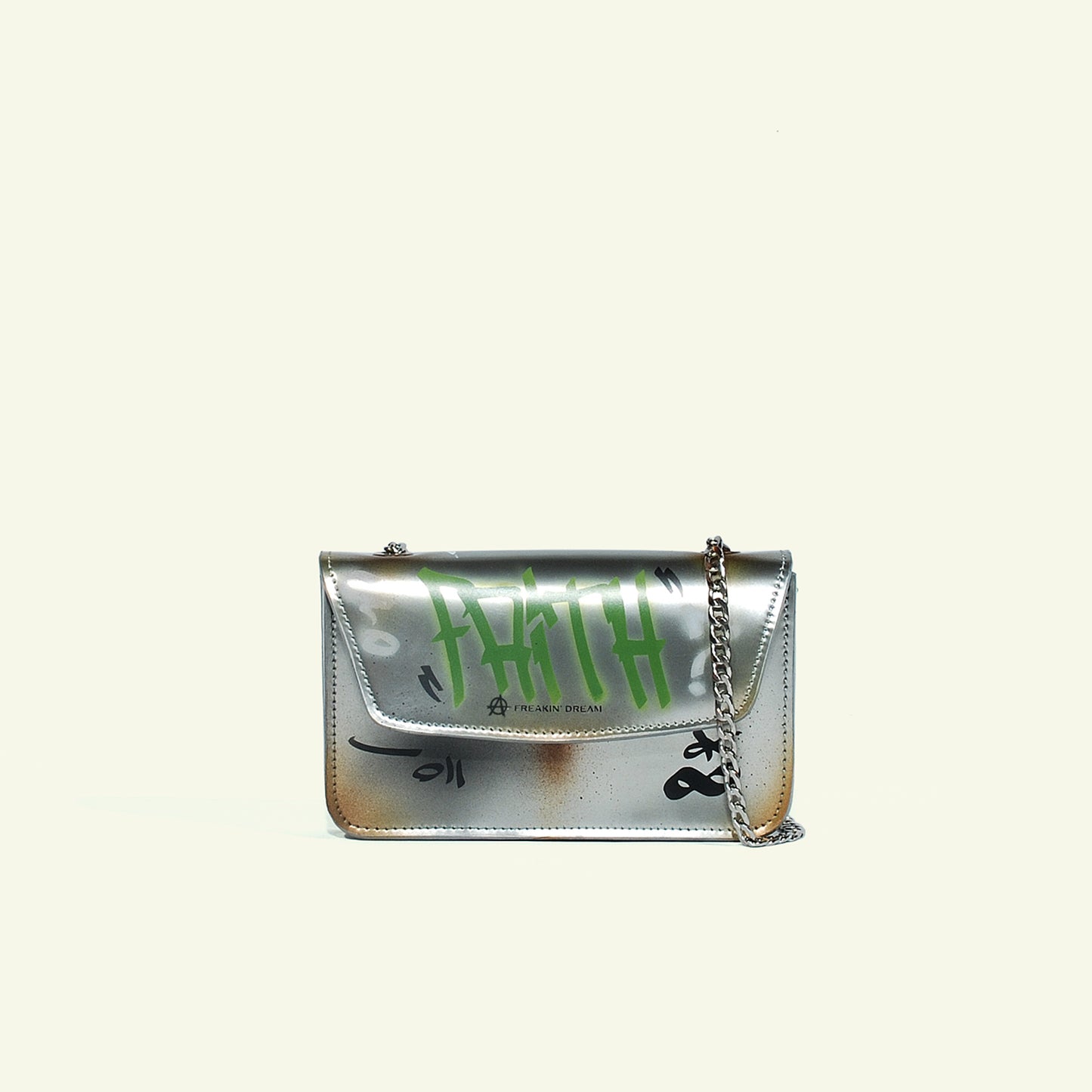 Gia Bag in airbrushed leather "Chrome Graffiti"