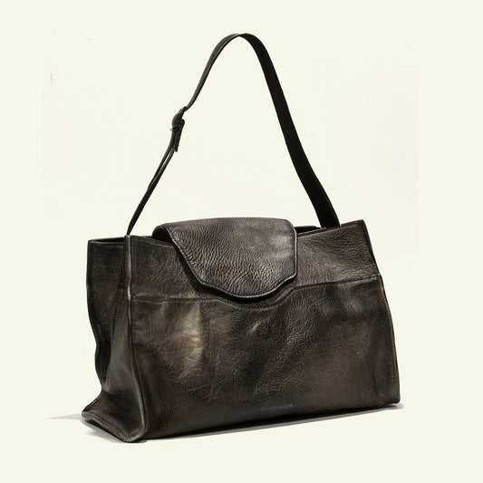 Large Pascale in Pelle Aerografata “Warm Metal”