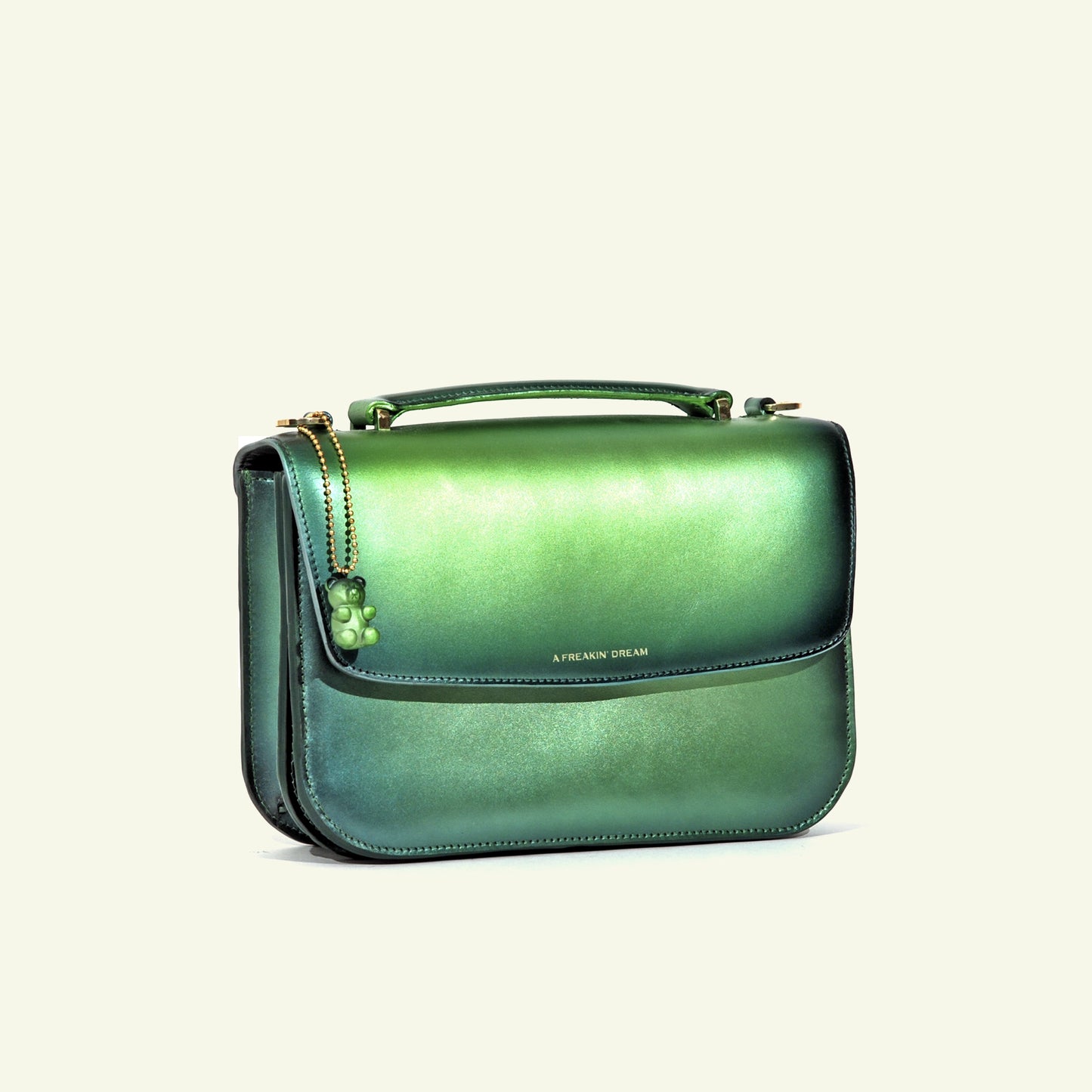 Tori bag in airbrushed leather "Heavy Green Metal"