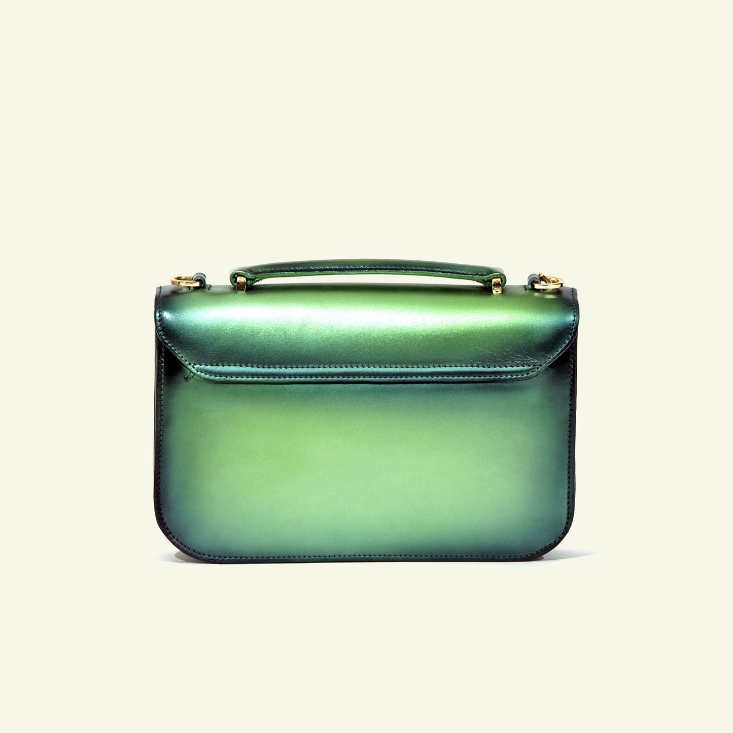 Tori bag in airbrushed leather "Heavy Green Metal"