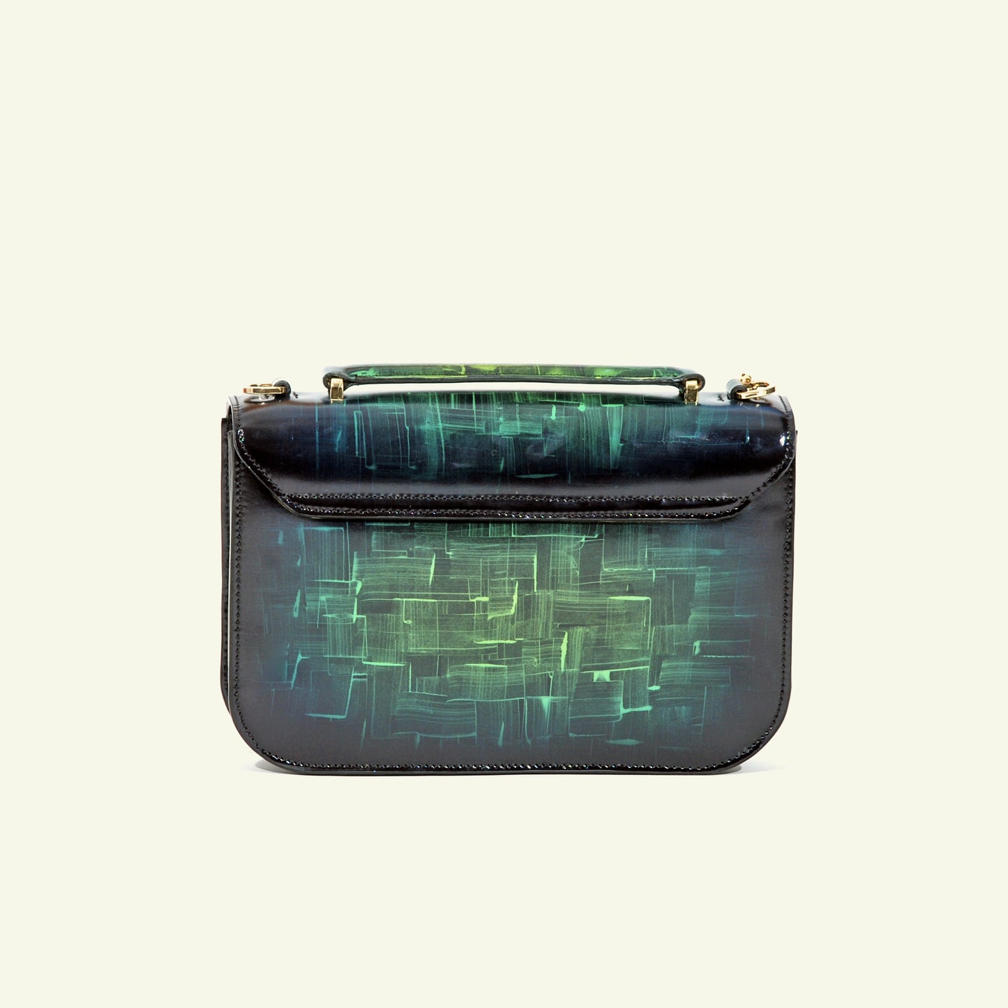 Tori bag in airbrushed leather "Our own bouclè in green"