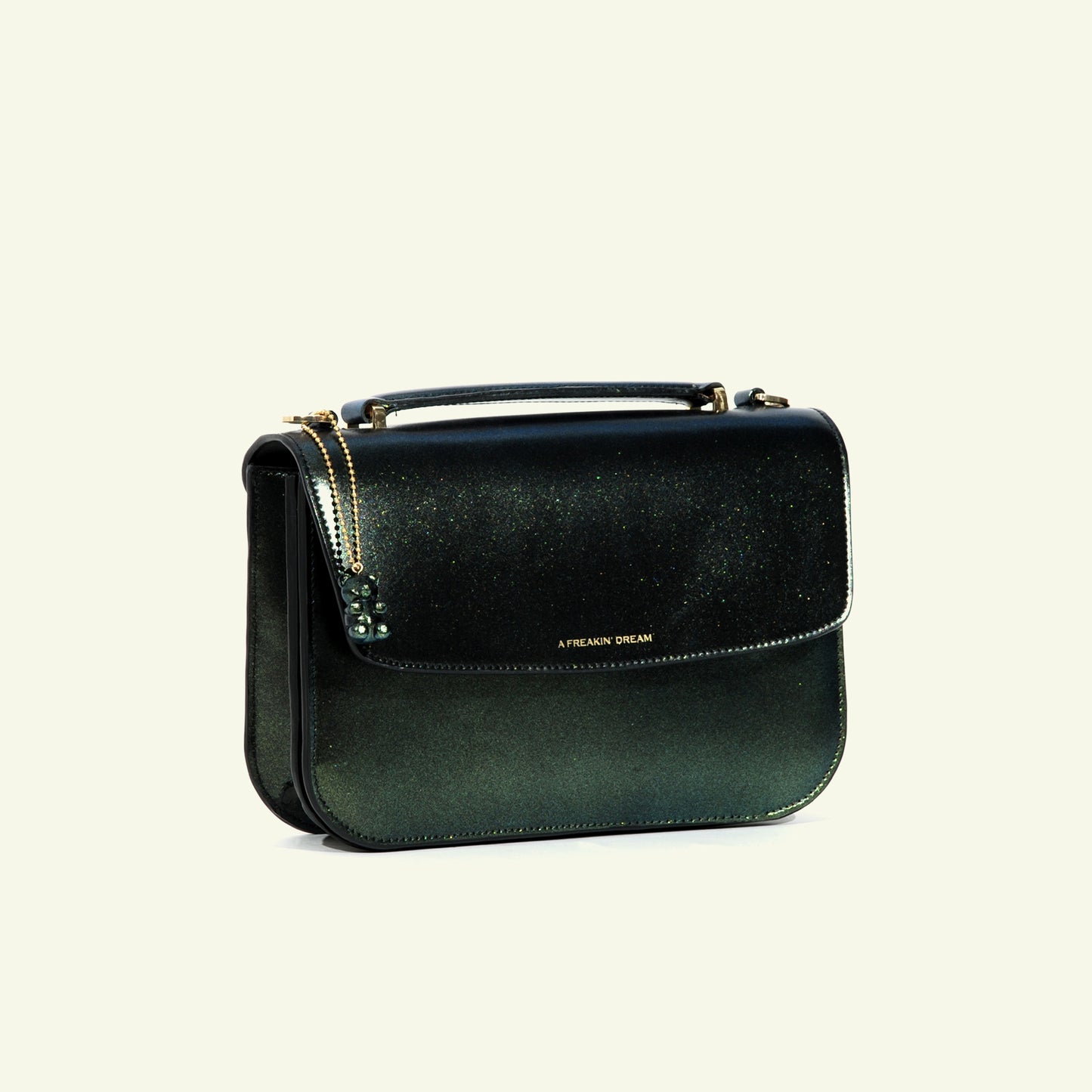 Tori bag in airbrushed leather "Sparkling green"