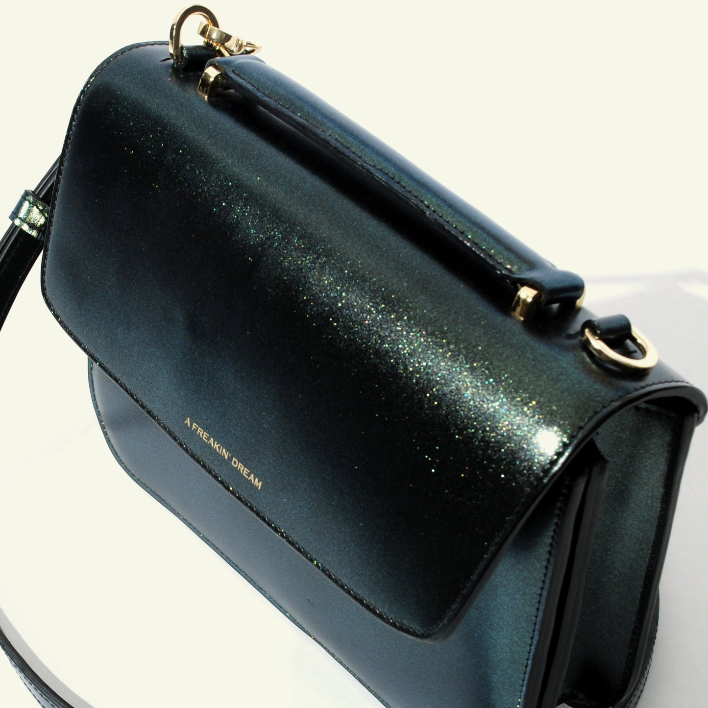 Tori bag in airbrushed leather "Sparkling green"