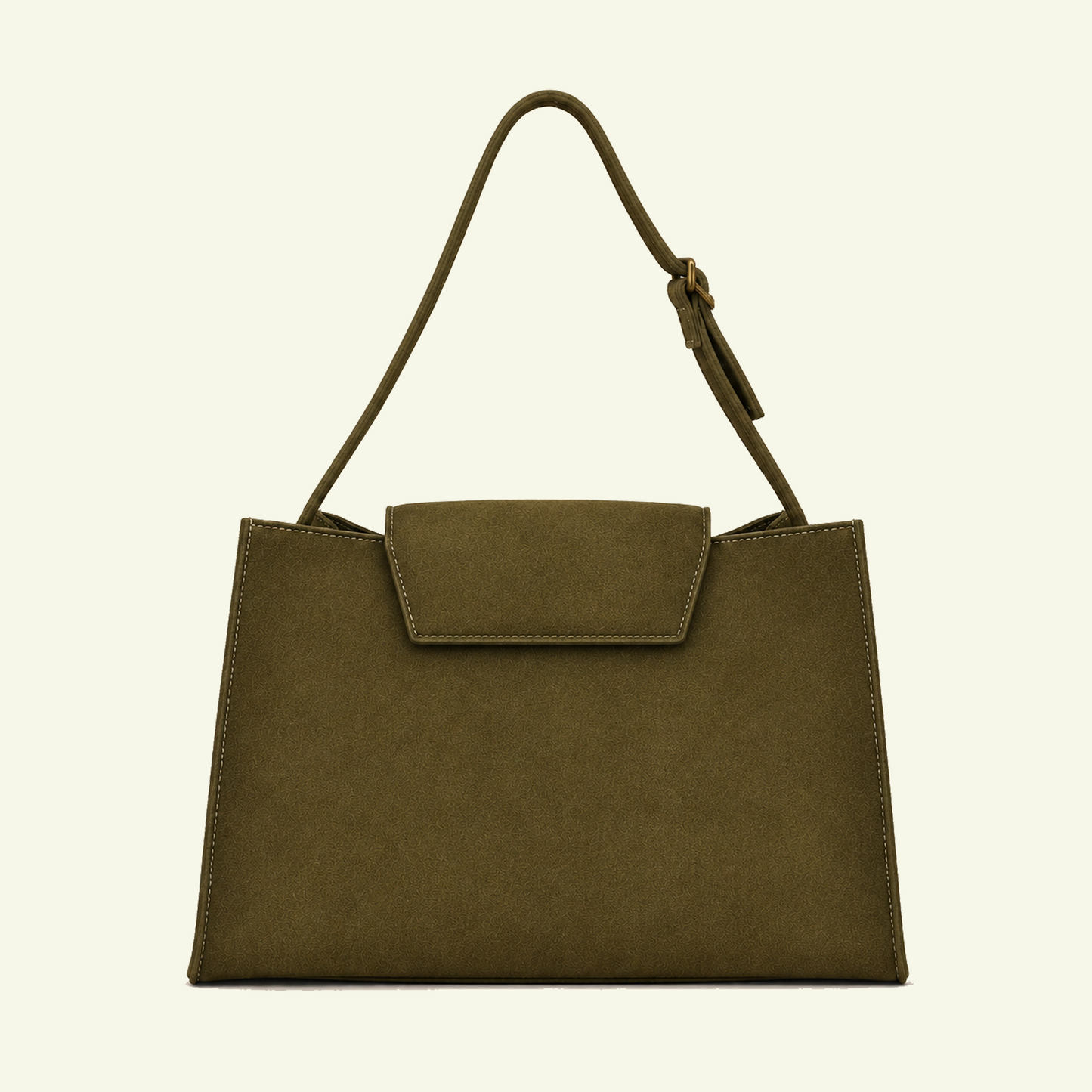 Große Pascale Bag aus airbrush-bemaltem Kalbsveloursleder “Burnt Wheat”