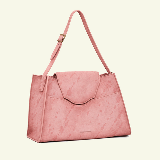 Große Pascale Bag aus airbrush-bemaltem Kalbsveloursleder “Burnt Wheat”