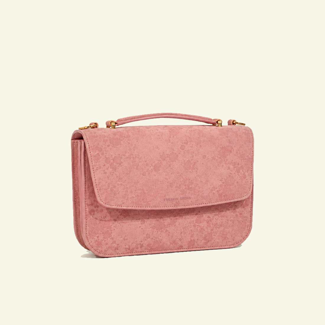 Tori Bag aus airbrush-bemaltem Kalbsveloursleder “Burnt Wheat”