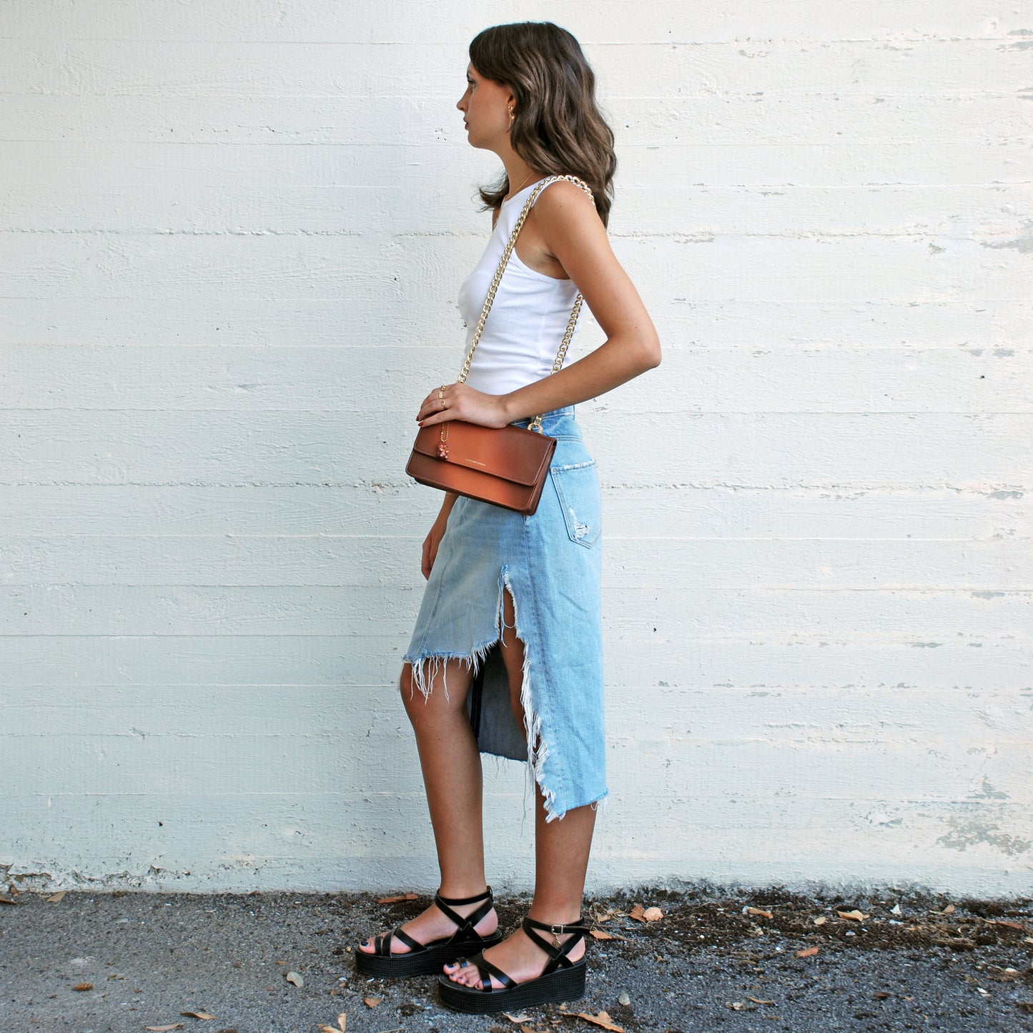 Brenda Bag in airbrushed leather "Burning sun on leather"