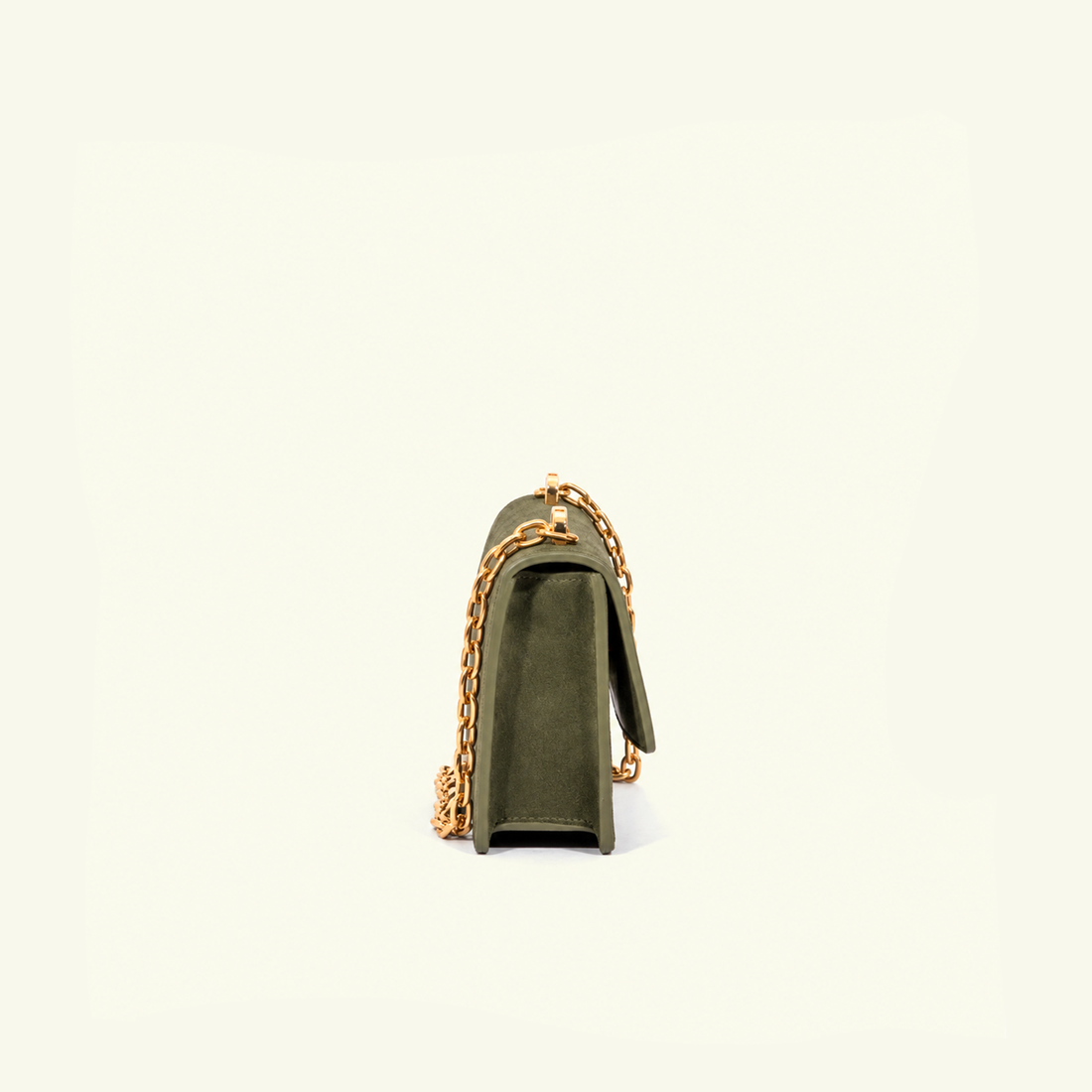 Brenda Sage suede bag – side view