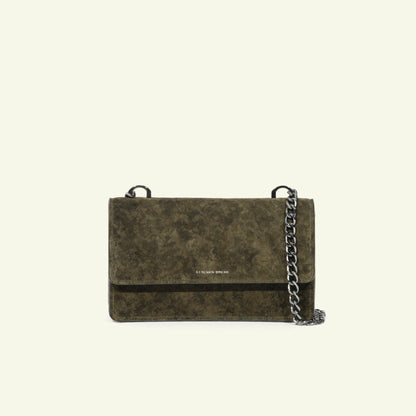 Brenda bag in airbrushed suede "Green stains"