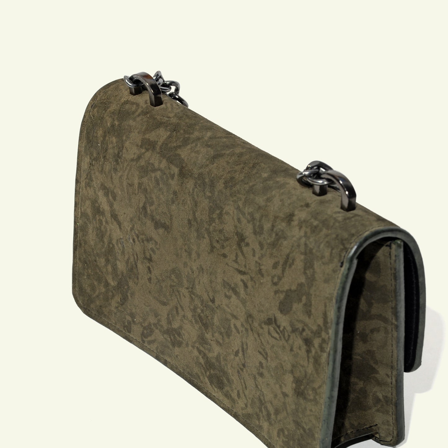 Brenda bag in airbrushed suede "Green stains"