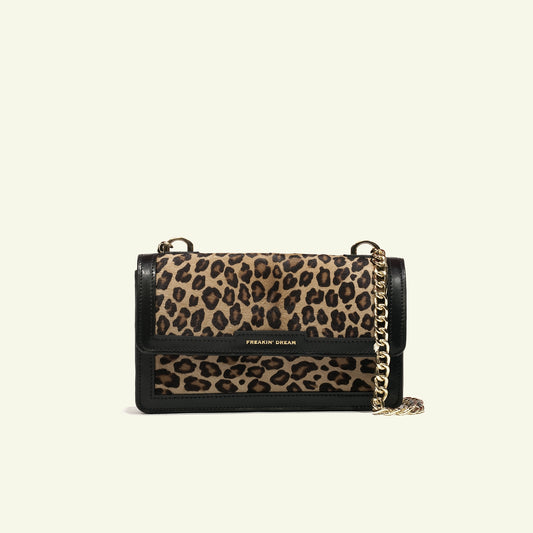 Borsa Brenda in Cavallino Leopardato & Vitello Nero