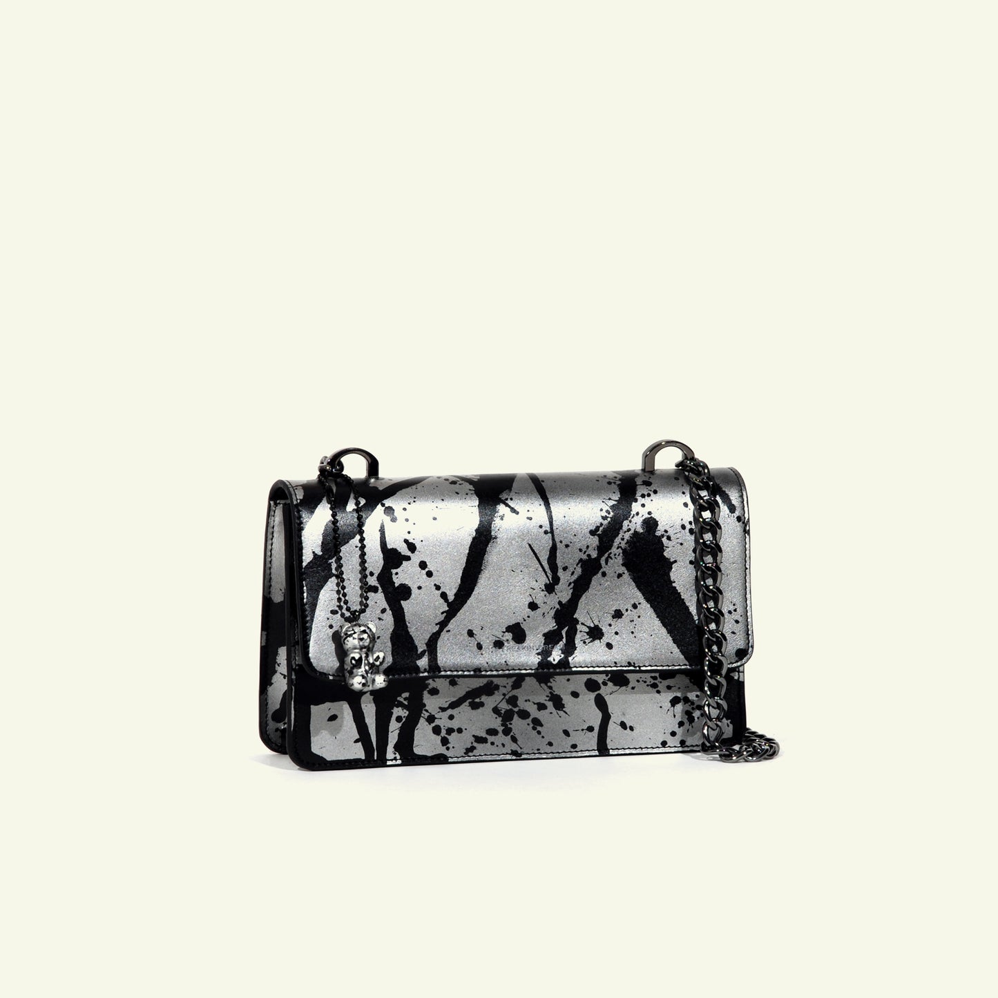 Brenda Bag in airbrushed leather "Liquid silver"