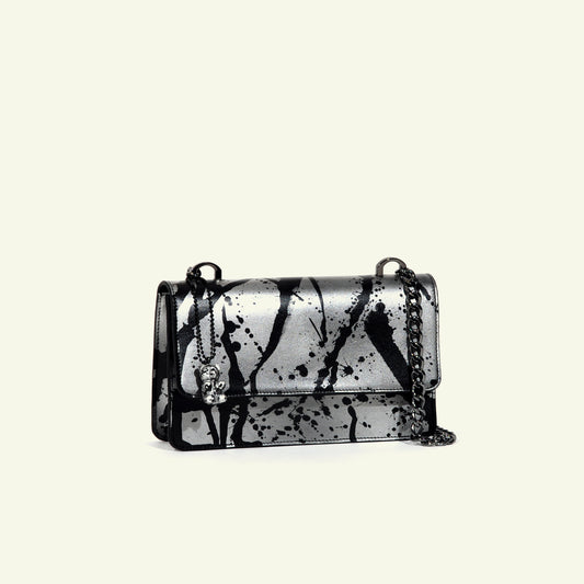 Brenda Bag in airbrushed leather "Liquid silver"