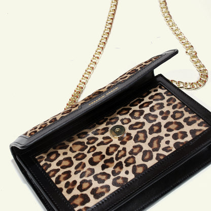 Borsa Brenda in Cavallino Leopardato & Vitello Nero