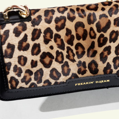 Borsa Brenda in Cavallino Leopardato & Vitello Nero