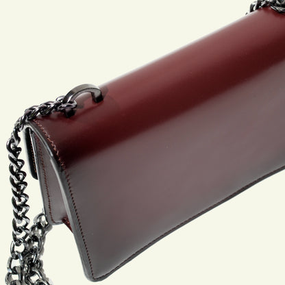 Brenda Bag in airbrushed leather "Shiny Burgundy #45082c"
