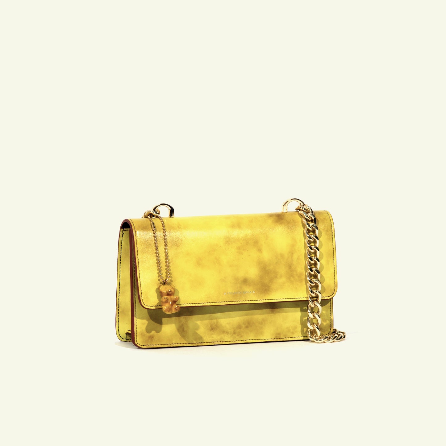 Brenda Bag in airbrushed leather "Yellow tie dye"
