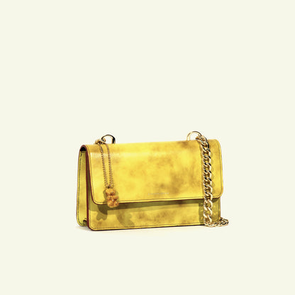 Brenda Bag in airbrushed leather "Yellow tie dye"