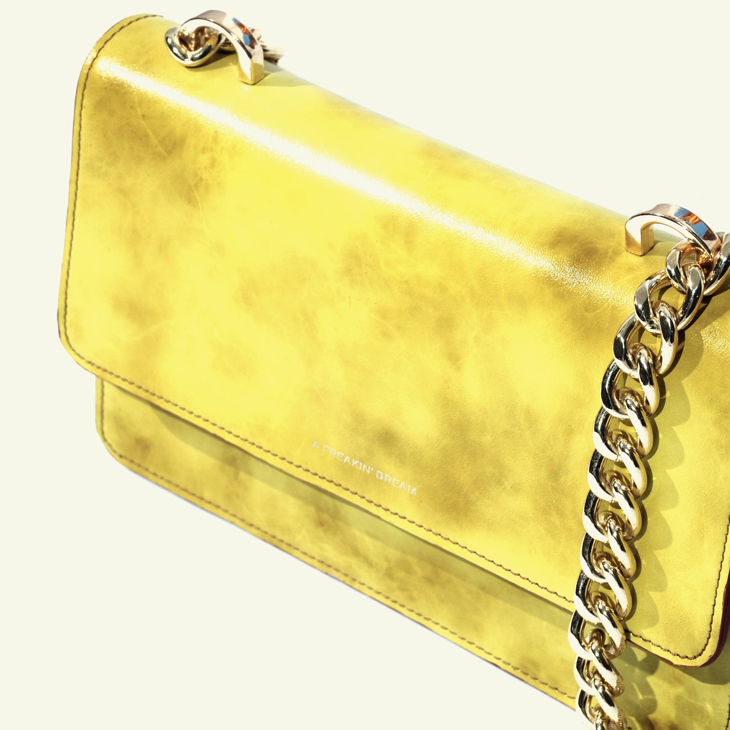 Brenda Bag in airbrushed leather "Yellow tie dye"