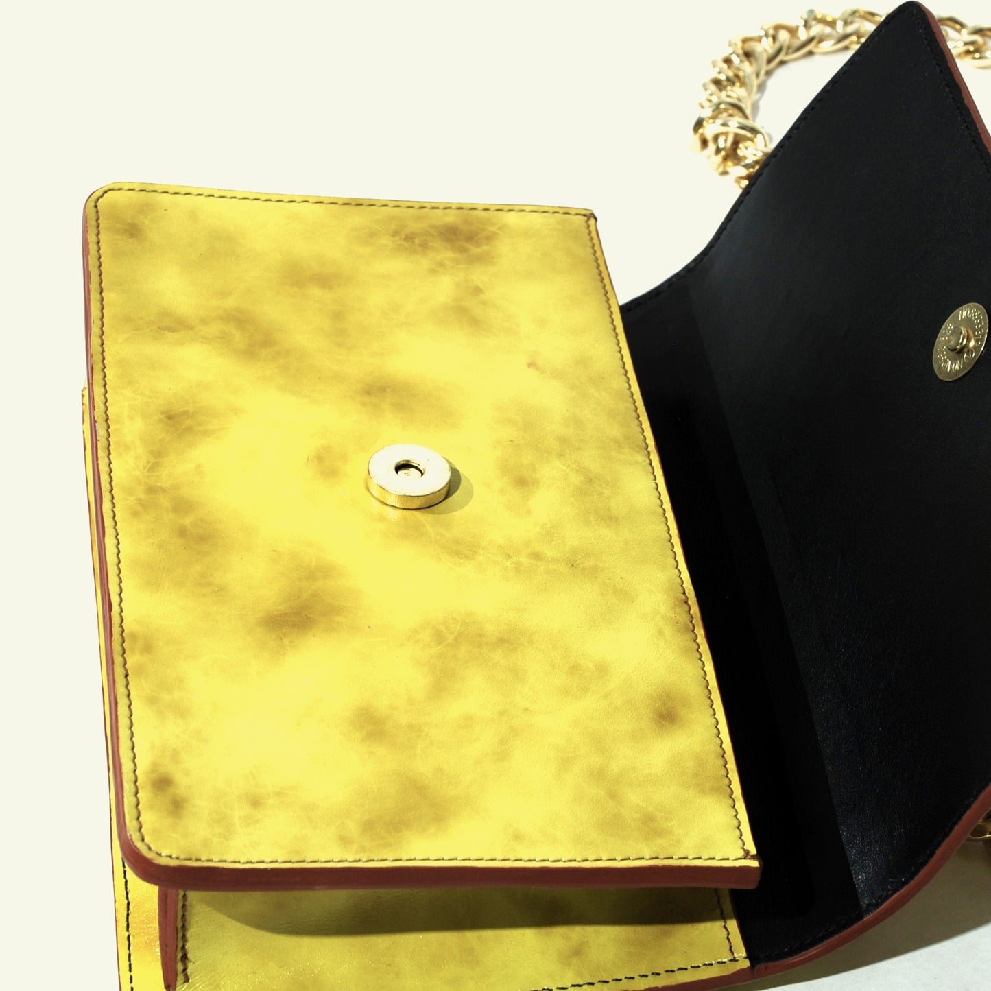 Brenda Bag in airbrushed leather "Yellow tie dye"