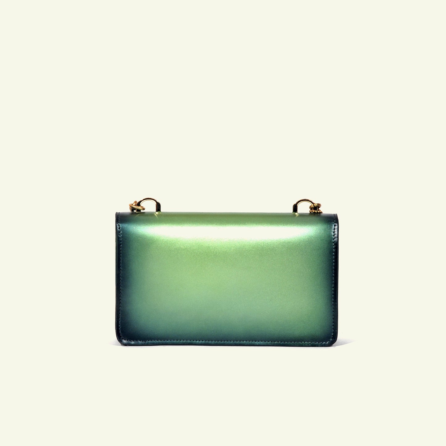 Brenda Bag in airbrushed leather "Heavy green metal"
