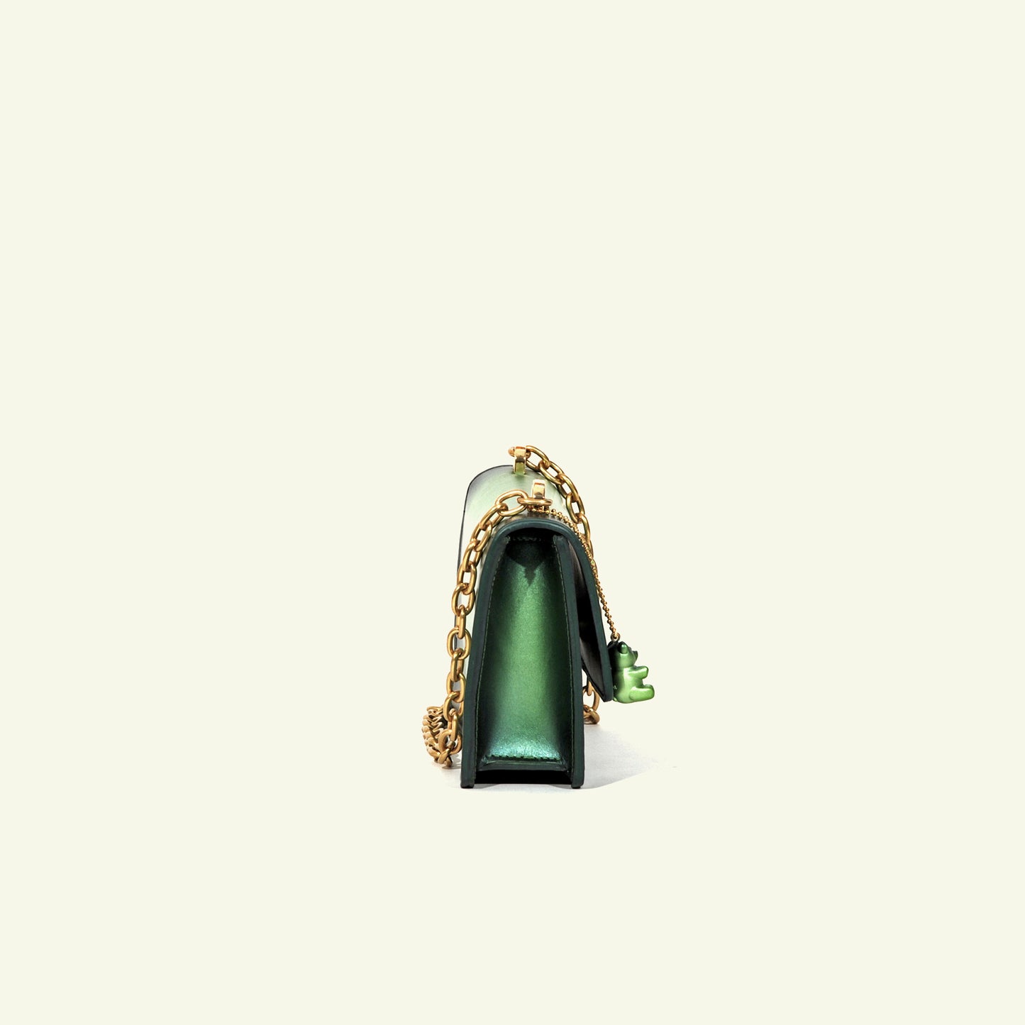 Brenda Bag in airbrushed leather "Heavy green metal"