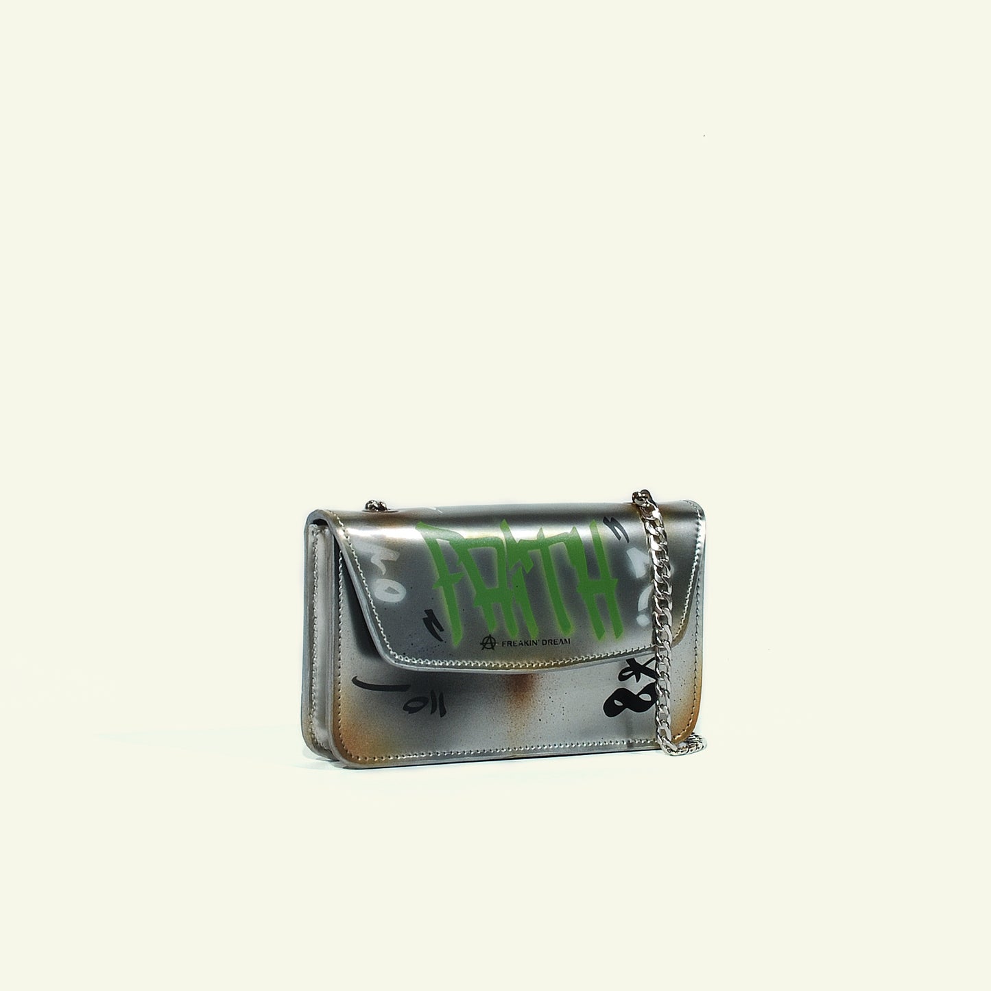 Gia Bag in airbrushed leather "Chrome Graffiti"