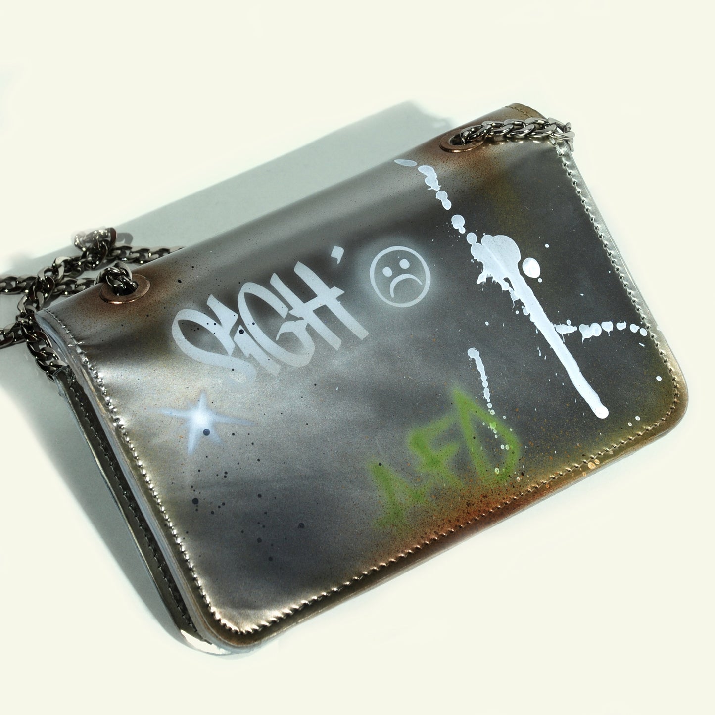 Gia Bag in airbrushed leather "Chrome Graffiti"