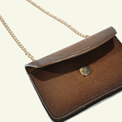 Borsa Gia in pelle aerografata "Caramel Reptile"