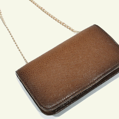 Borsa Gia in pelle aerografata "Caramel Reptile"