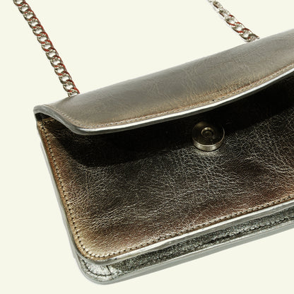 Borsa Gia in pelle aerografata “Warm Metal”