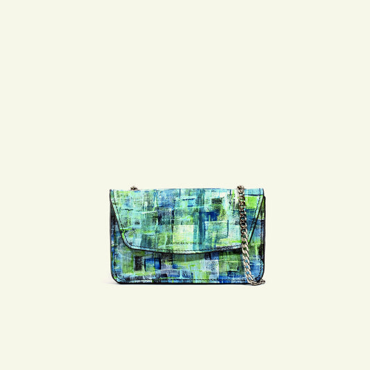 Gia Bag in airbrushed leather "Our Own Bouclè In Acid Green"