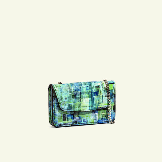 Gia Bag in airbrushed leather "Our Own Bouclè In Acid Green"