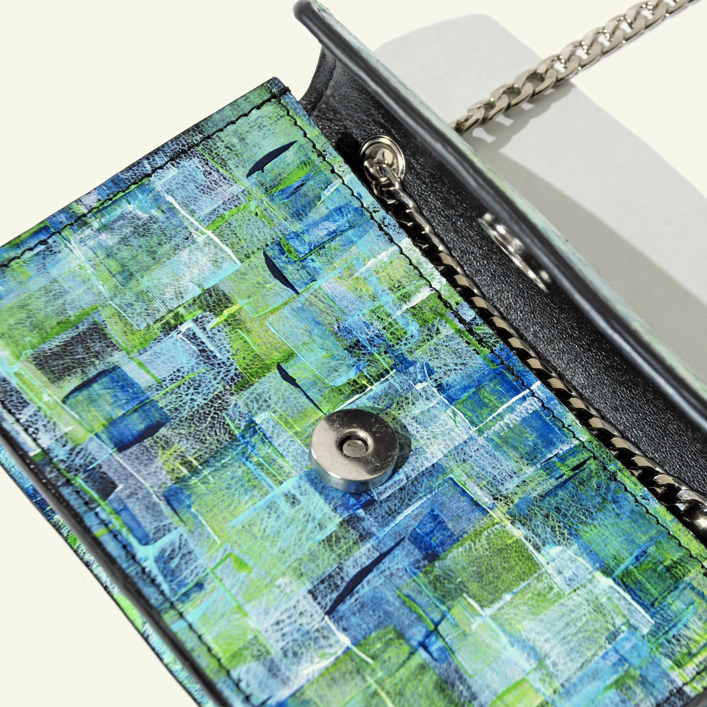 Gia Bag in airbrushed leather "Our Own Bouclè In Acid Green"