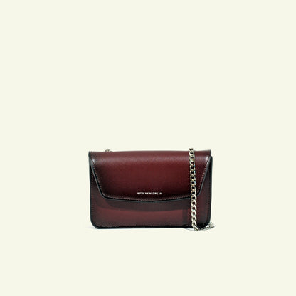 Gia Bag in airbrushed leather "Shiny Burgundy #45082c"