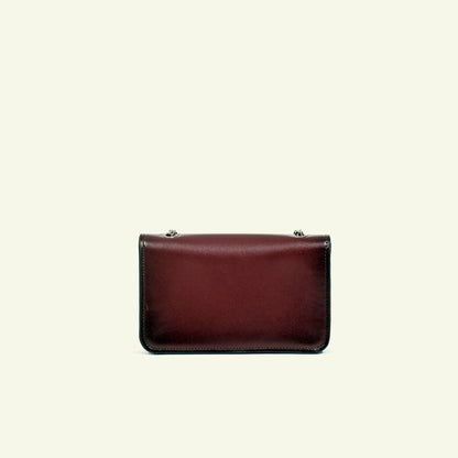 Gia Bag in airbrushed leather "Shiny Burgundy #45082c"
