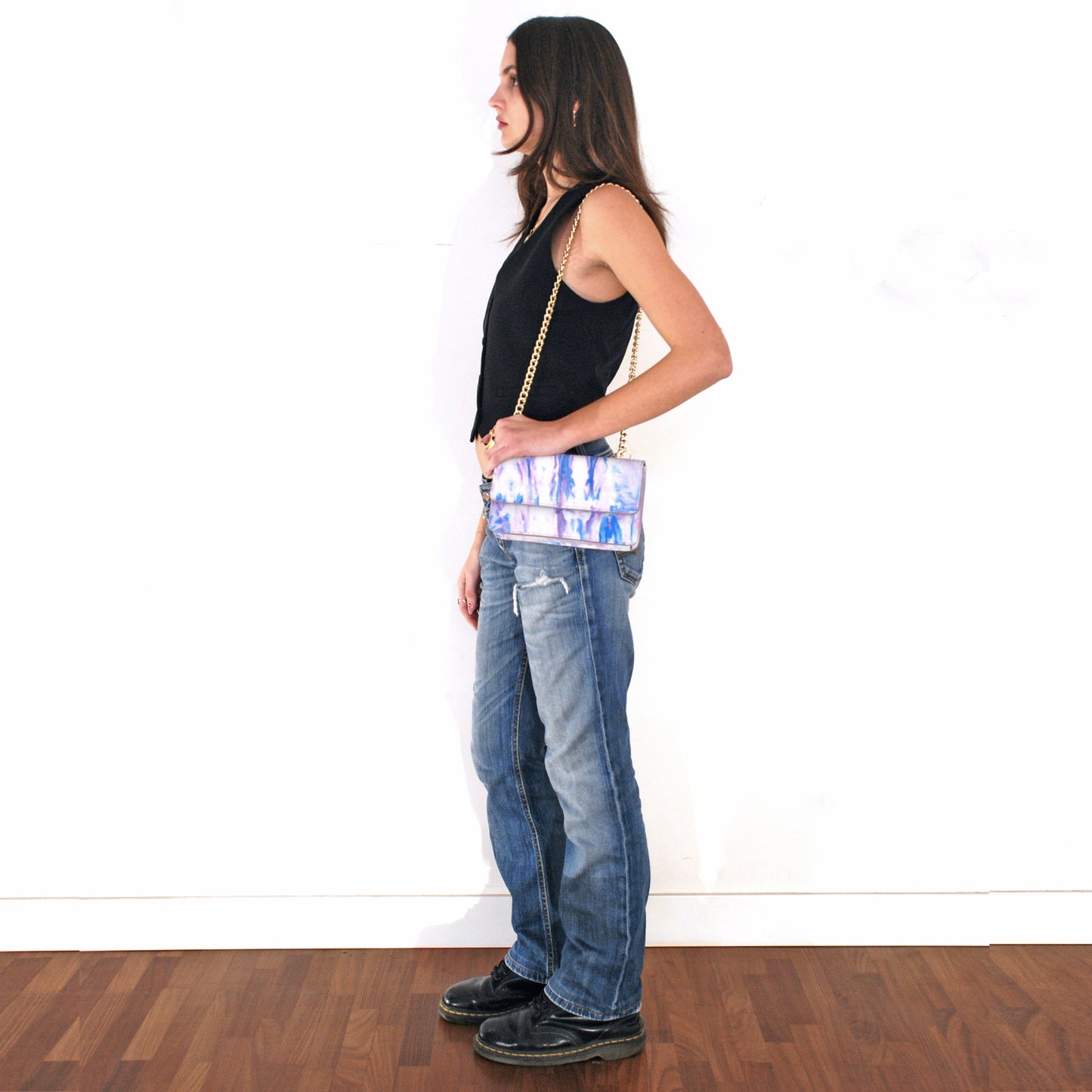 Brenda Bag in airbrushed leather "Baby Colors Tie Dye"