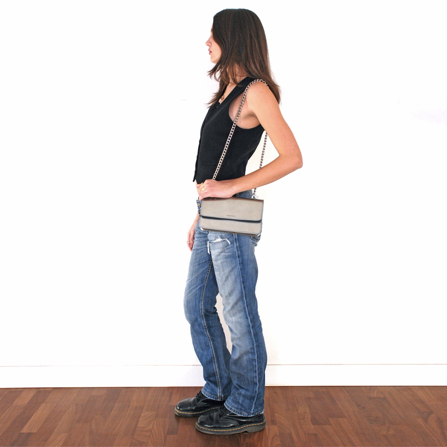 Brenda Bag in airbrushed leather "Chrome"