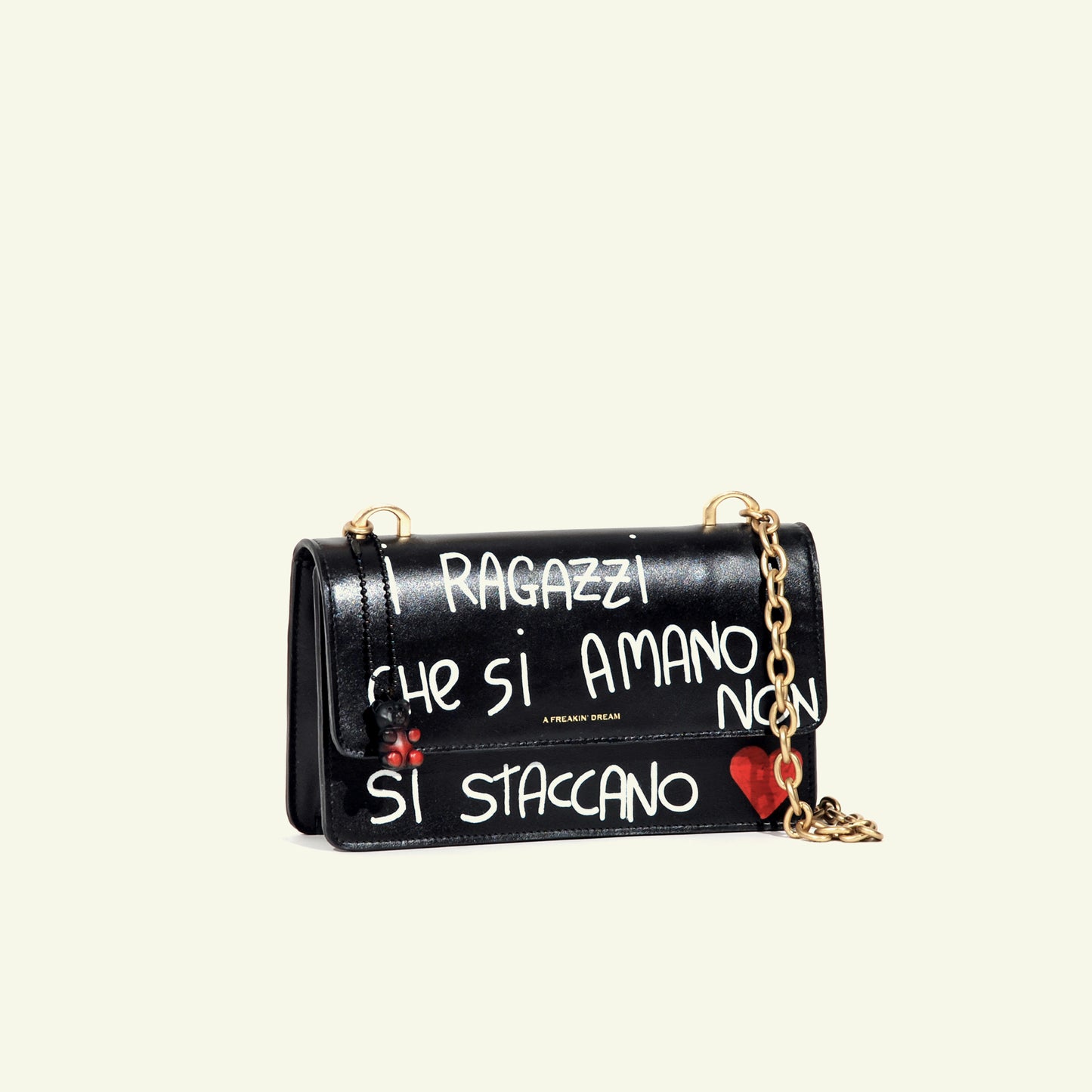 Brenda Bag in hand-painted leather "I ragazzi che si amano..."