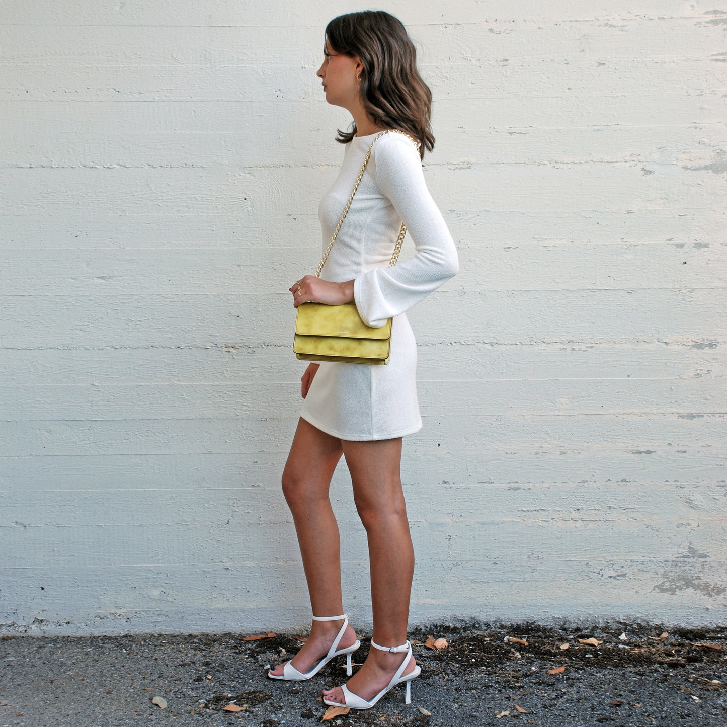 Brenda Bag in airbrushed leather "Yellow tie dye"