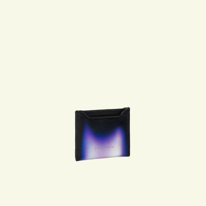 Card holder in airbrushed calfskin "Blue Flame"