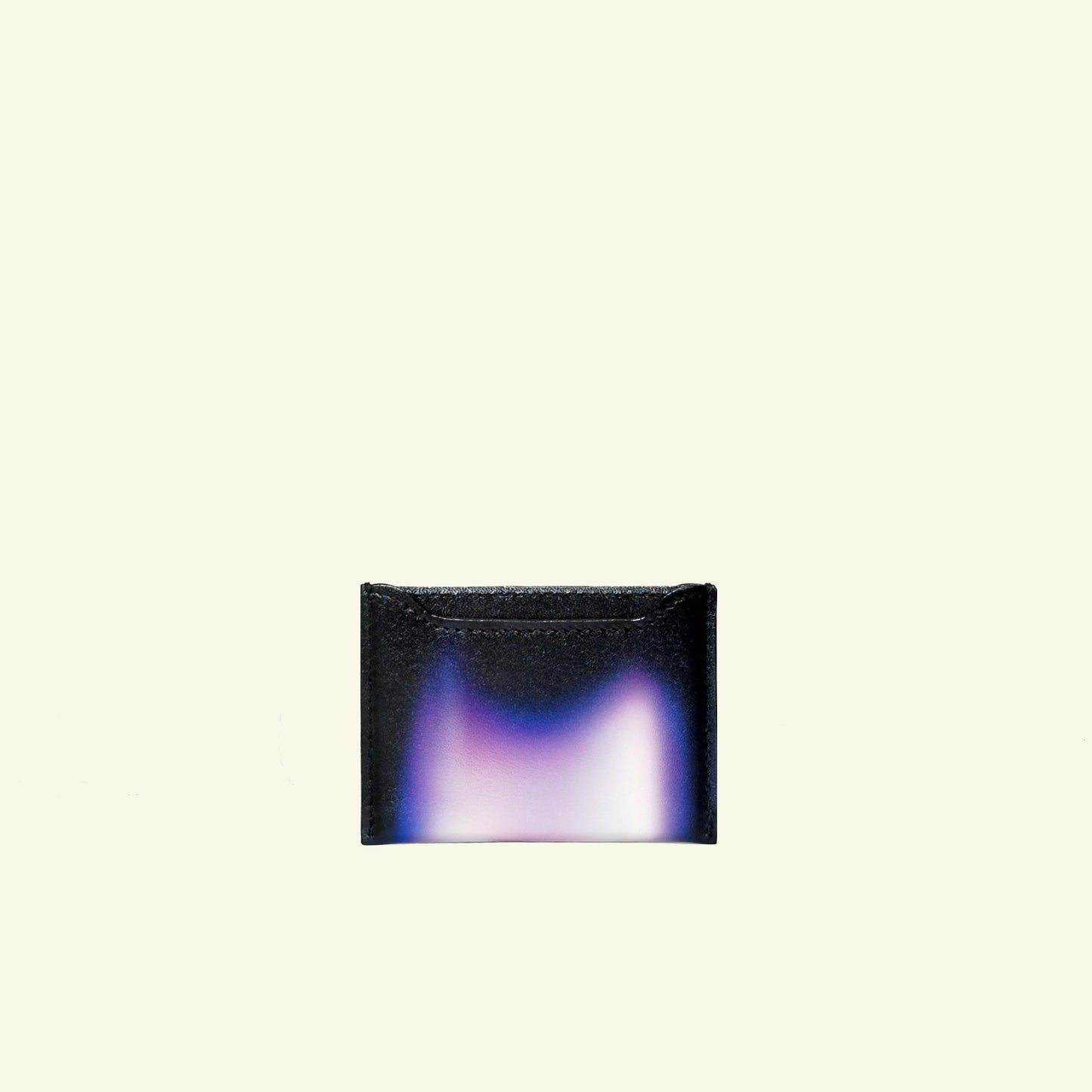Card holder in airbrushed calfskin "Blue Flame"