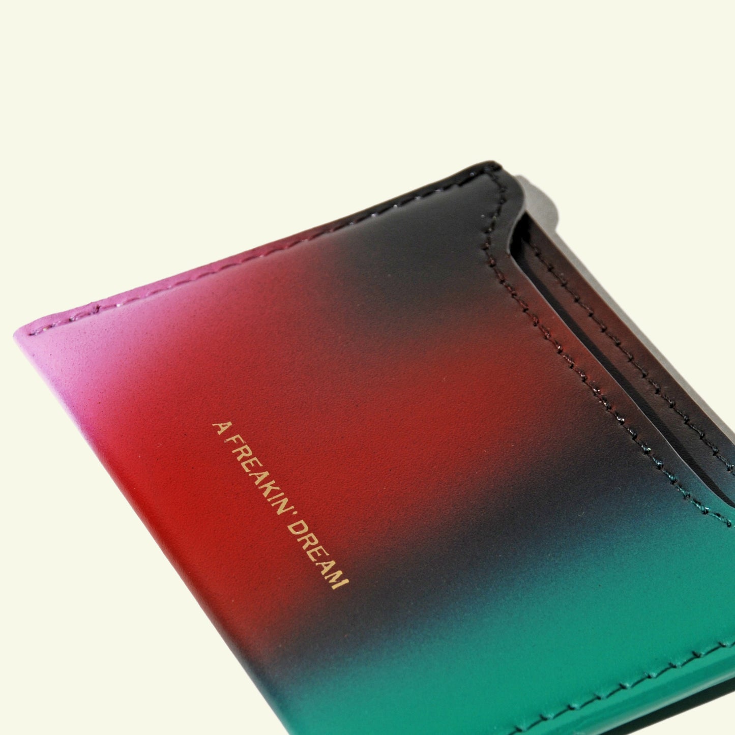 Card holder in airbrushed calfskin "Colors Match Black"