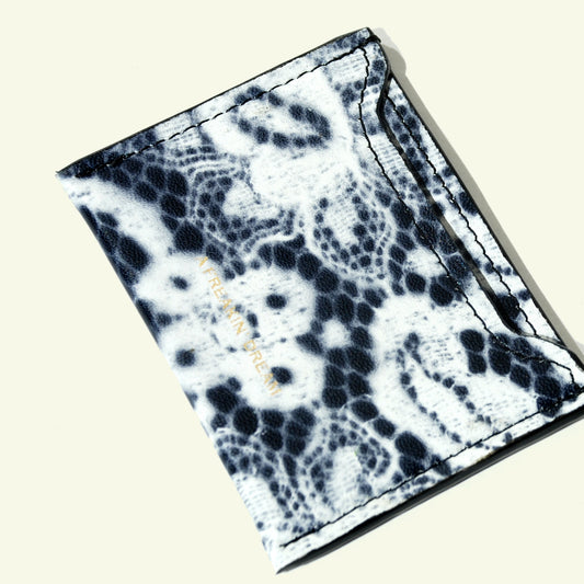 Card holder in airbrushed calfskin "Lace"