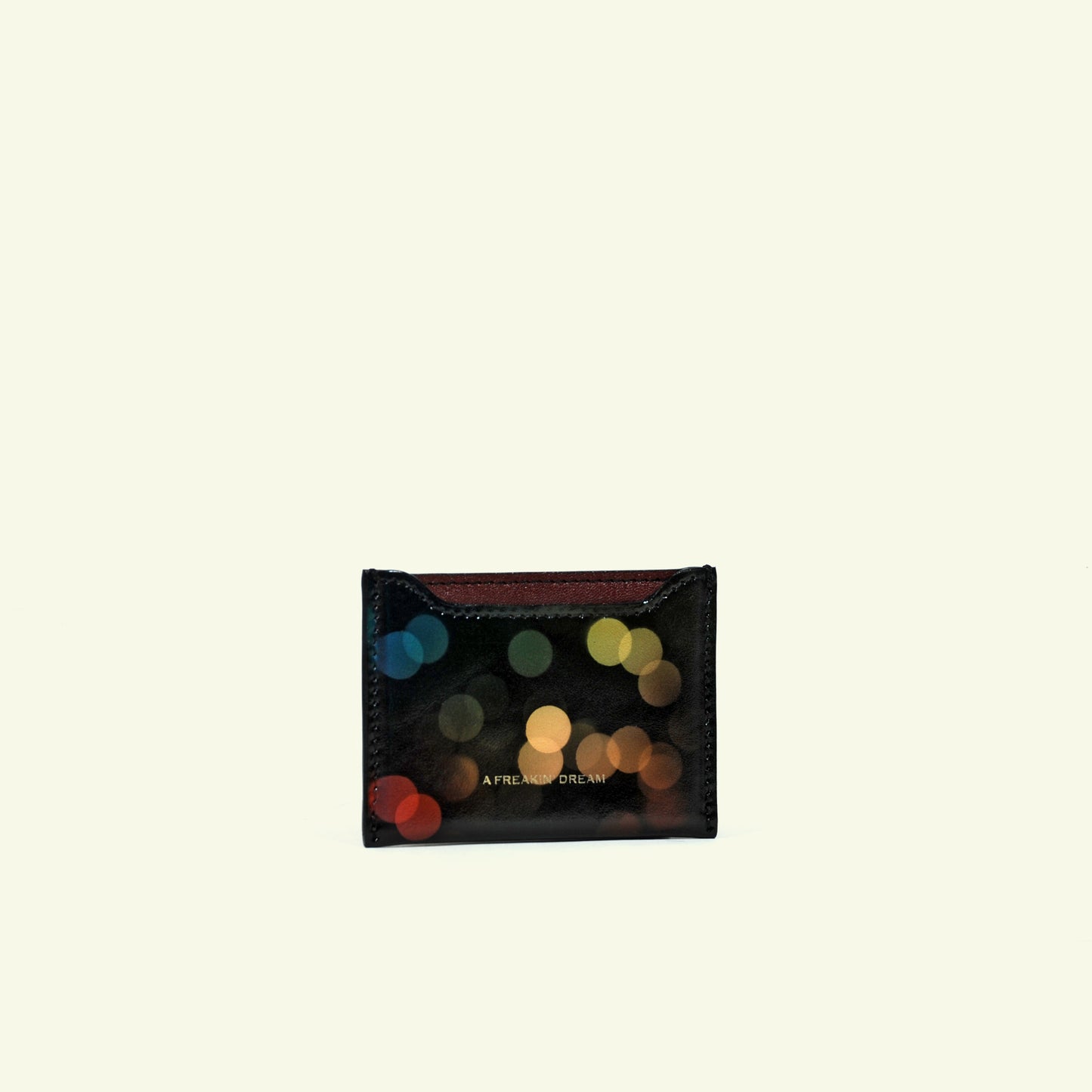 Card holder in airbrushed calfskin "Blurred Lights"